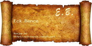 Eck Bence névjegykártya